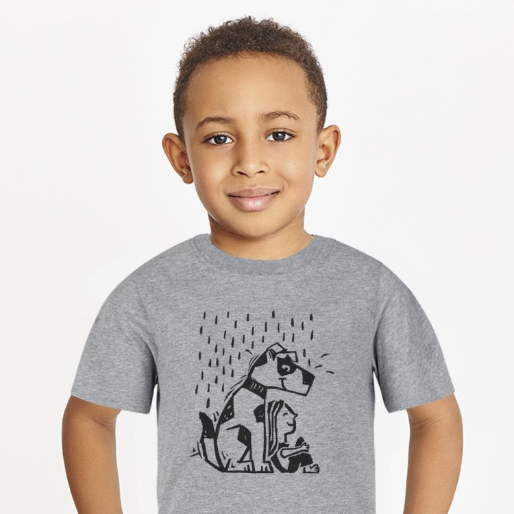 Camiseta Infantil Cão Chuva